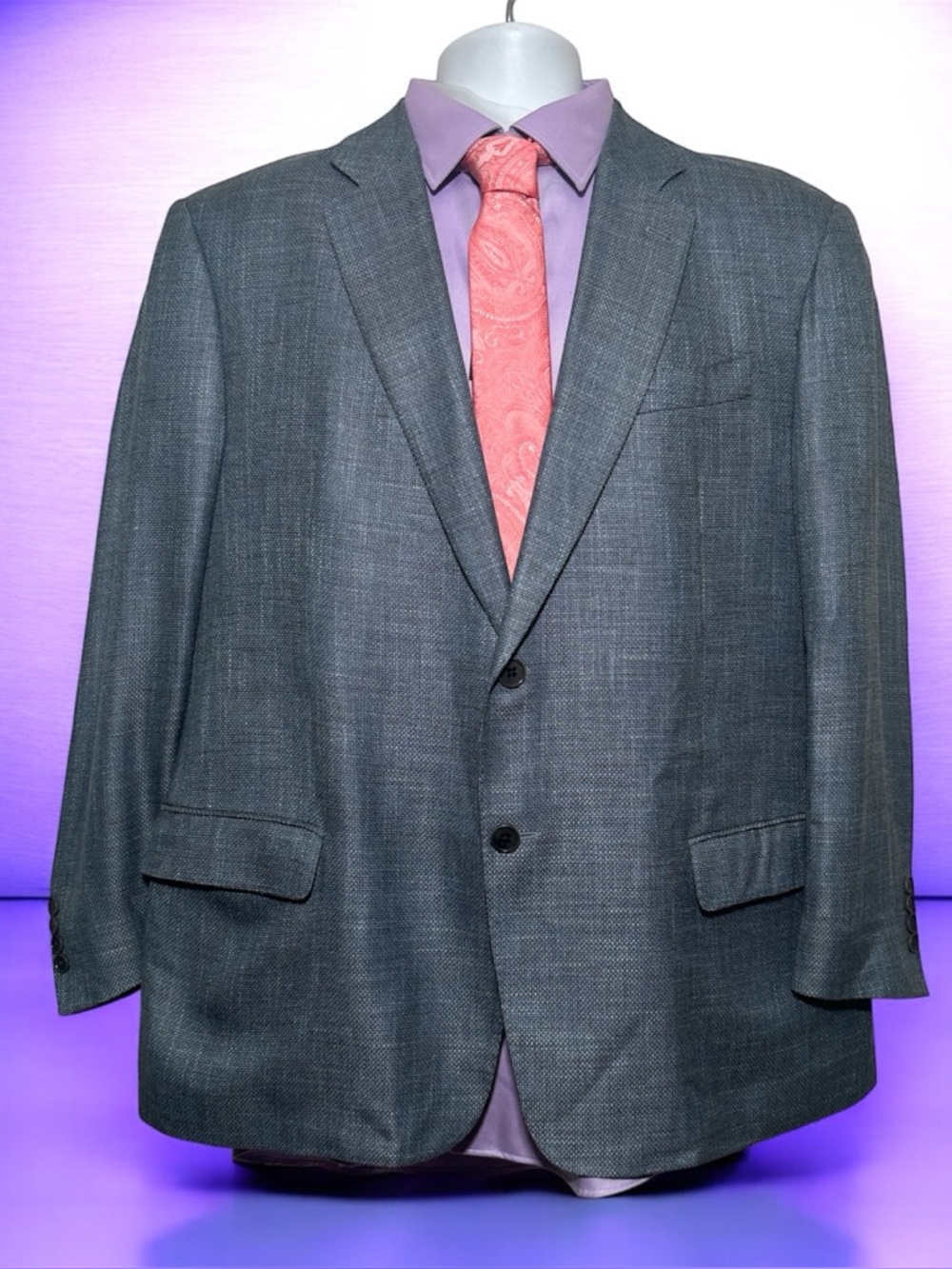 Armani Collezioni Teal and Black Two-Button Blazer